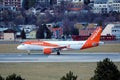 Easyjet plane taxiing in Innsbruck Airport, INN