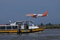 EasyJet Airbus landing in Venice Marco Polo Airport VCE