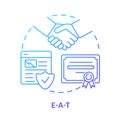 EAT blue gradient concept icon Royalty Free Stock Photo