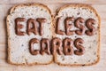 Eat less carbs advice for a healthier life style and to reduce body weight