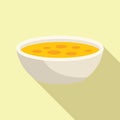 Eat cream soup icon flat vector. Repast savory