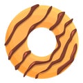 Eat donut icon cartoon vector. Sugar candy