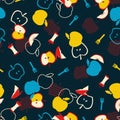 Eat enjoy apple fruit vector graphic illustration seamless pattern Royalty Free Stock Photo