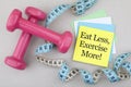 Eat Less Exercise More Diet Concept