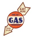 Eat Here Get Gas Vintage Sign