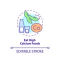 Eat high calcium foods concept icon