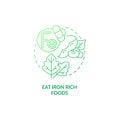 Eat iron rich foods green gradient concept icon