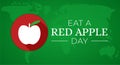 Eat a Red Apple Day Green Background Illustration Royalty Free Stock Photo