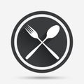 Eat sign icon. Cutlery symbol. Fork and spoon. Royalty Free Stock Photo