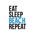 Eat sleep beach repeat icon sign Royalty Free Stock Photo