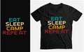 Eat Sleep Camp Repeat Funny Camping Camper T-Shirt Royalty Free Stock Photo