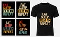 Eat Sleep Film repeat Movie Director Filmmaker Retro Vintage t-shirt