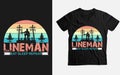 eat sleep repeat lineman funny t-shirt