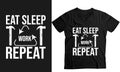 Eat Sleep Work Repeat Happy Labor day funny t-shirt template design Royalty Free Stock Photo