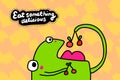 Eat something delicious hand drawn vector illustration in cartoon comic style frog and cherry Royalty Free Stock Photo