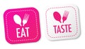 Eat and taste stickers Royalty Free Stock Photo