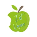 Eat Vegan Apple vector illustration on white background Royalty Free Stock Photo