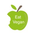 Eat Vegan Apple vector illustration on white background Royalty Free Stock Photo