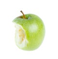 Eaten green apple. Royalty Free Stock Photo