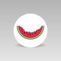 Eaten piece of watermelon round vector icon Royalty Free Stock Photo