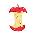 Red apple core vector drawing Royalty Free Stock Photo