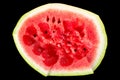 Eaten watermelon isolated on a black background Royalty Free Stock Photo