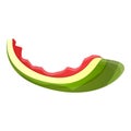 Eaten watermelon slice icon, cartoon style Royalty Free Stock Photo