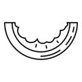 Eaten watermelon slice icon, outline style Royalty Free Stock Photo