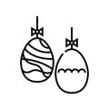 Eater egg decoration line icon, concept sign, outline vector illustration, linear symbol.