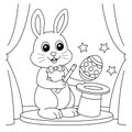 Eater Rabbit Magician Coloring Page for Kids