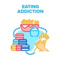 Eating Addiction Vector Concept Color Illustration