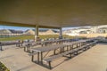 Eating area at a park in Eagle Mountain in winter Royalty Free Stock Photo