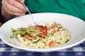 Eating a bowl of lobster risotto Royalty Free Stock Photo