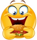 Eating burger emoticon