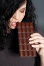 Eating chocolate Royalty Free Stock Photo