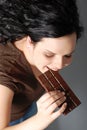 Eating chocolate Royalty Free Stock Photo