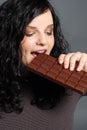 Eating chocolate Royalty Free Stock Photo