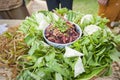 Thai food, spicy minced pork salad Larb Moo