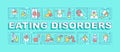 Eating disorders word concepts turquoise banner