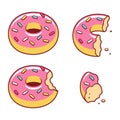 Eating donut illustration