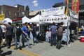 Eating fast food at  the  Street Fair Royalty Free Stock Photo