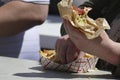 Eating fast food at  the 50th Annual University District Street Fair Royalty Free Stock Photo