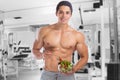 Eating food salad bodybuilding bodybuilder gym body builder building muscles muscular young man