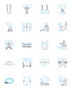 Eating habits linear icons set. Nutrition, Diet, Choices, Portions, Healthy, Snacking, Mindful line vector and concept