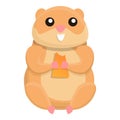 Eating hamster icon, cartoon style Royalty Free Stock Photo