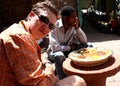 Eating injera