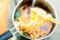 Eating Instant Ramen Royalty Free Stock Photo