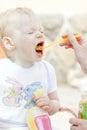 Eating little girl Royalty Free Stock Photo