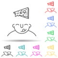 eating on mind multi color style icon. Simple thin line, outline vector of what is in your mind icons for ui and ux, website or