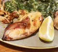 Eating Out in Zadar, Croatia / Adriatic Squid and Silverbeet Royalty Free Stock Photo